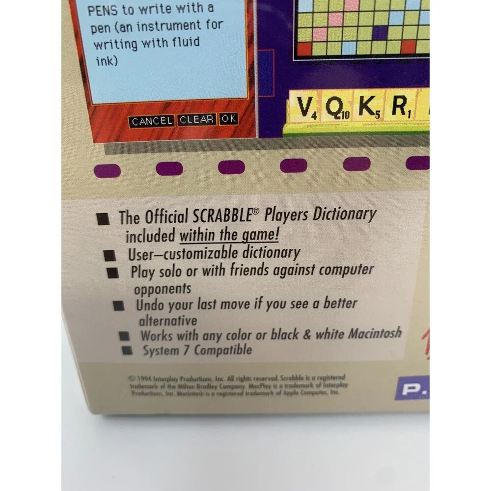 1994 Scrabble‎ Crossword Computer Game Macintosh MacPlay OS X 6.0.7